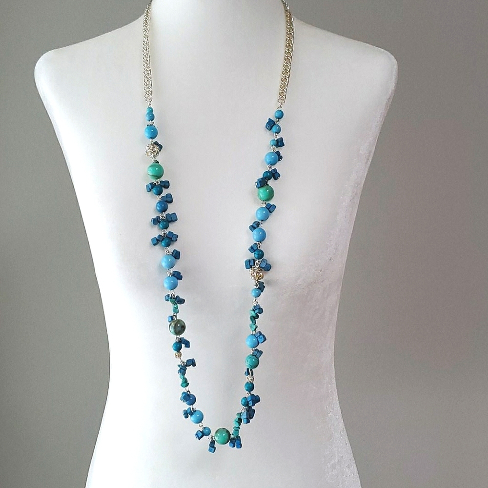 Chico's Palasa Long Turquois Necklace - Picture 2 of 4